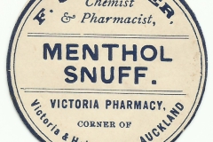 Cooper. Victoria Pharmacy, Auckland. Menthol Snuff