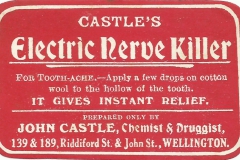 Castle Label. Wellington Nerve Killer