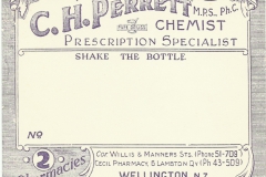 Perrett Label. Wellington