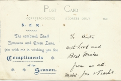 Remuera and Greenlane Railway Stations staff c1910 Reverse.